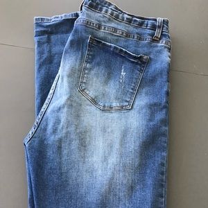 FASHION NOVA PLUS SIZE JEANS, BLUE, RIPPED 2X